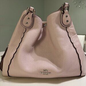 Coach Boutique Scalloped Phoebe Hobo - Ice Pink & Dark Berry